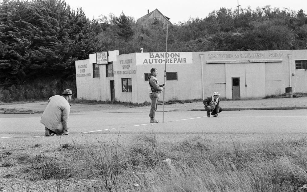 Surveyors on Highway 101, 1966