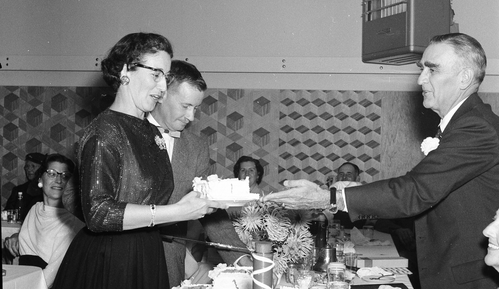 Retirement party for Dr. E. F. Lucas, 1957