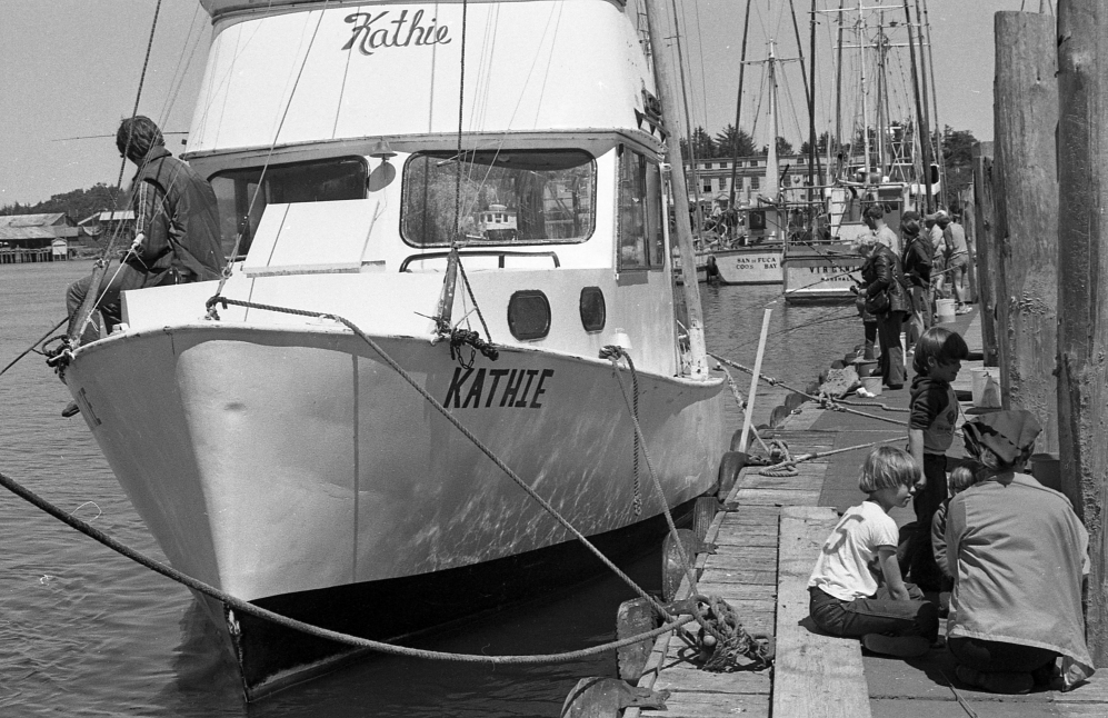 Fishing off the port dock, 1981