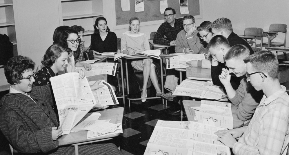 Great Decisions class at Bandon High School, 1958
