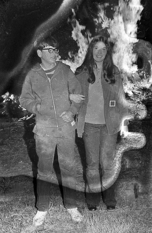 Homecoming bonfire, 1973