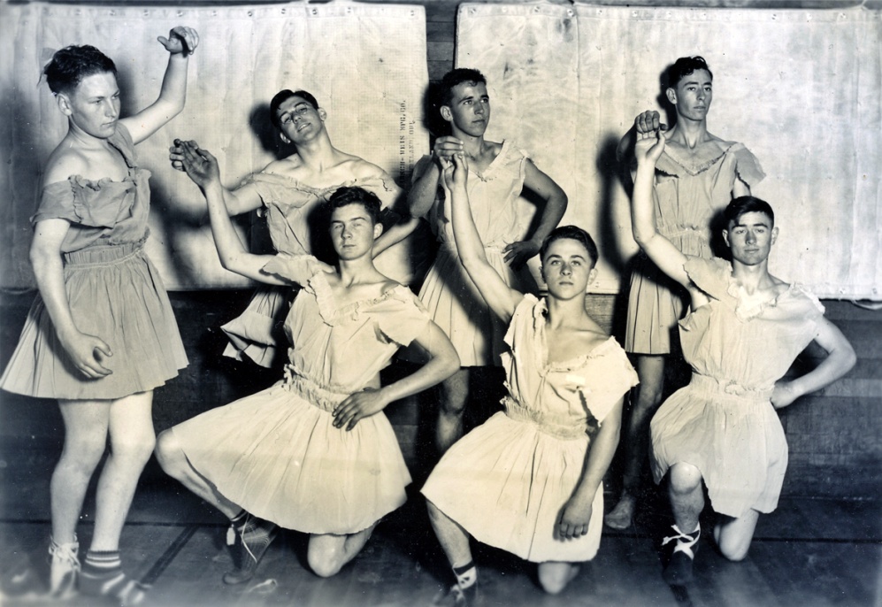 Members of the BHS Class of 1941 posing as ballet dancers