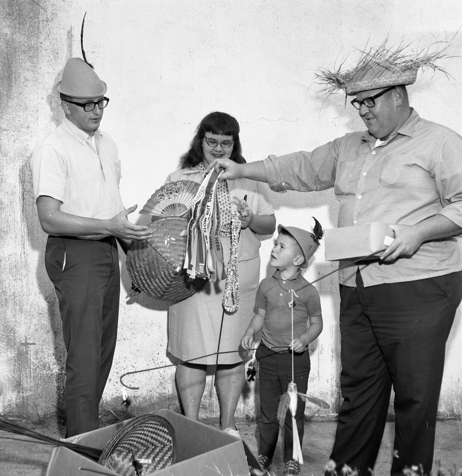 Preparing for the annual school carnival, 1965