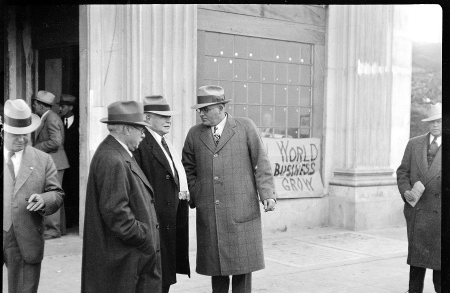 Bandon businessmen standing in front of the Western World